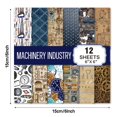 thumbnail image 2 of Classic Mechanical Scrapbook Paper 6 Inches Retro European Style DIY Craft 12 Sheets 15x15cm 140g Thickened, 2 of 3