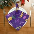 thumbnail image 2 of Dreamtimes Mardi Gras Cloth Napkins Set of 4, Oversized Washable Reusable Polyester Dinner Table Napkins for Family, Restaurant, Party Decor, 20"x 20", 2 of 7
