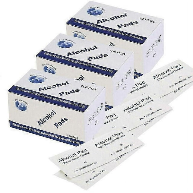 x 100 toallitas con alcohol desechables para esterilización, herramienta de primeros auxilios antibacteriana