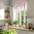 thumbnail image 6 of Pink Eucalyptus Leaves Valance for Windows Berry Branch Plant Curtains Valances Spring Short Curtains Rod Pocket Window Treatment for Kitchen Living Room Bedroom Bathroom Decor 1 Panel 54x18, 6 of 6