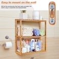 FDW 3-Tier Bamboo Bathroom Shelves, Adjustable, Wall Mounted Organizer ...