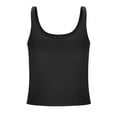 thumbnail image 6 of Trendy Queen Women's Tank Tops Double Lined Crop Sleeveless Going Out Camisole Women's Soft Stretch Tank Tops with Double Lined Construction Black L, 6 of 7