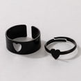 thumbnail image 4 of 2 unids/set anillos de pareja ajustables joyería con forma de delfín anillos abiertos creativos y hermosos regalo, negro, 4 of 4