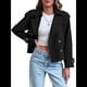 thumbnail image 2 of Chaqueta Gabardina Informal Holgada de Larga con Doble Botonadura y Solapa con Muescas para Mujer, con Bolsillos. Negro XXL, 2 of 8