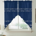 thumbnail image 2 of Rustic Botanical Swag Curtains for Kitchen/Bedroom/Living Room, Japanese Herb on Navy Blue Simple Art Scalloped Curtains 63 Inch Long, Window Swag Topper Curtains Valances 2 Panels Set 36"x63", 2 of 8
