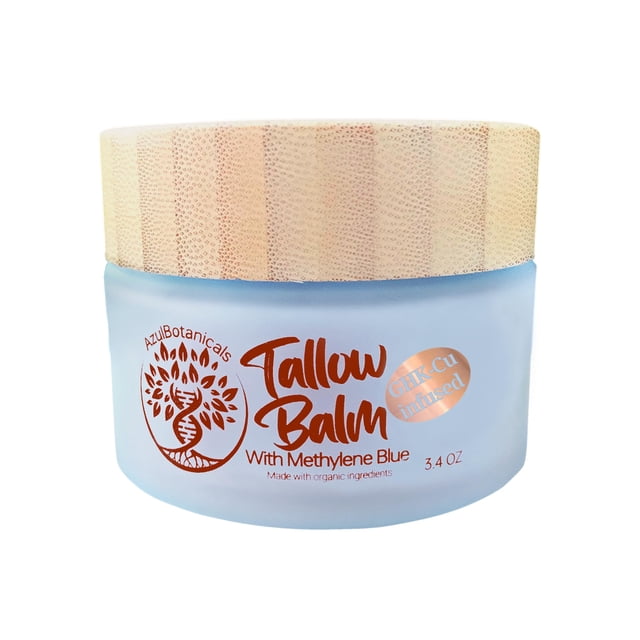 Bálsamo de sebo AzulBotanicals, péptido de cobre GHK-Cu y azul de metileno
