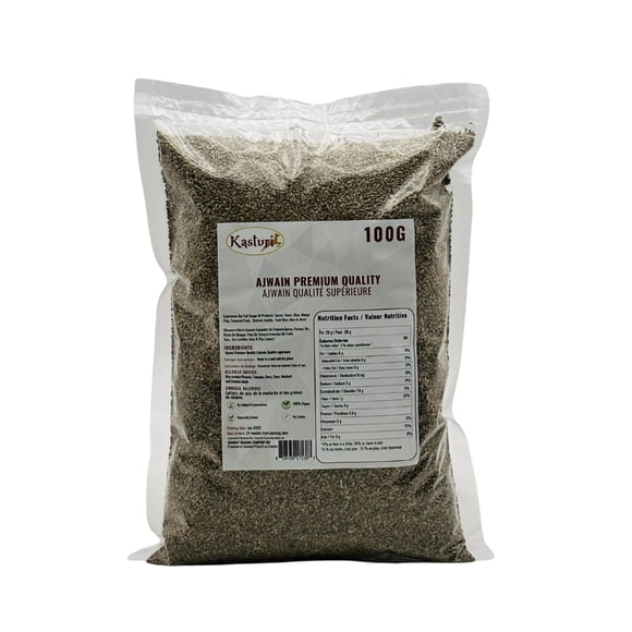 Kasturi Ajwain – Natural Carom Seeds for Cooking, Vegan Non-GMO Dry Spice – Pure Indian Spices for Kitchen, Home Use (100 Gram)