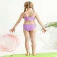 thumbnail image 6 of GYRATEDREAM Girl's 2 Piece Swimsuit Sport High Waist Teen Kids Bikini Set Bathing Suit Swimwear for 11-12Y Purple, 6 of 9