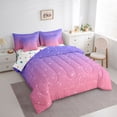 thumbnail image 3 of jejeloiu Pink Purple Sky 7-Piece Twin Bedding Sets,Galaxy Starry Night Bedding Comforter Set For Girl Teens Reversible, 3 of 8