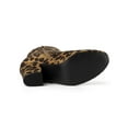 thumbnail image 5 of BLISSFUL STEP Women's Side Zipper Block Heel Ankle Boots Leopard 10, 5 of 8