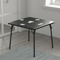 thumbnail image 4 of HBCY Creations Folding Card Table - Black Vinyl Tabletop - Black Metal Frame - Lightweight Design, 4 of 11