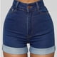 thumbnail image 5 of Pantalones Cortos De Mezclilla Elásticos Para Mujer Pantalones Cortos De Mezclilla Elásticos Azul Oscuro Pantalones Cortos De Mezclilla Azul Oscuro Pantalones Cortos De Mezclilla ANGGREK  AH3528, 5 of 8