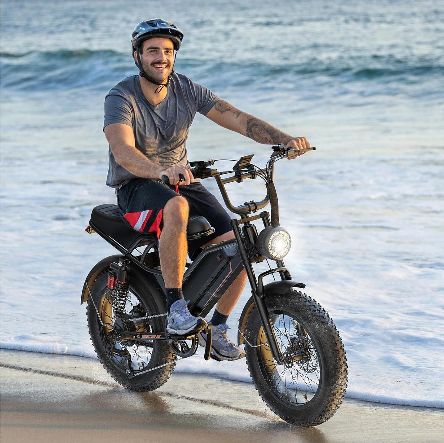 Jasion YR20 1000W Electric Bike for Adults, 48V 20Ah Removable Battery E-Mountain Bike, 20" Fat Tire Off-Road Electric Bicycle with Hydraulic Brake, 80 Miles Moped Style Ebike, UL2849