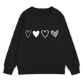 thumbnail image 5 of Atogsazn Toddler Girls Hearts Sweatshirt Kids Boys Casual Long Sleeve Pullover Sweatshirts Loose Fit Tops Clothing 03-Black 5-6 Years Fashion, 5 of 5
