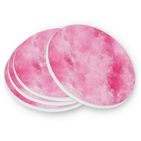 

Round Coasters Modern Style Ceramic Coaster Waterproof and Durable Drink Coaster Coasters set of 4 Customizable Coasters 1pc Irregularly Pink Tie-dye