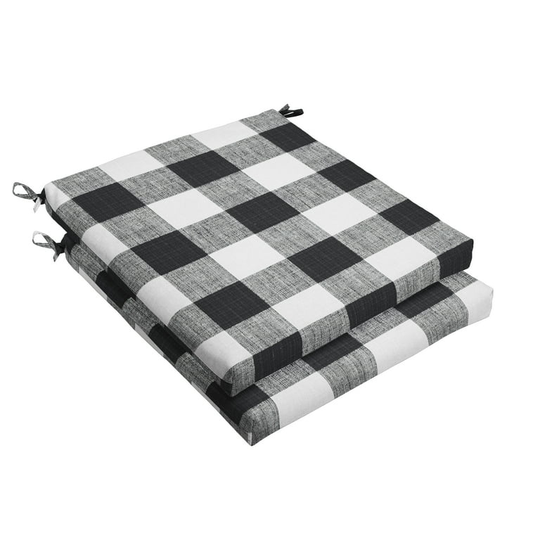 Black buffalo plaid chair cushions sale