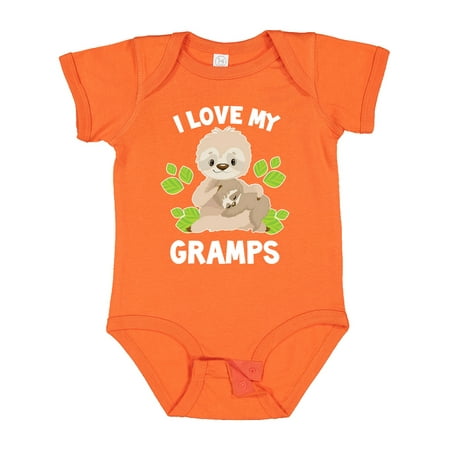 

Inktastic Cute Sloth I Love My Gramps with Green Leaves Gift Baby Boy or Baby Girl Bodysuit