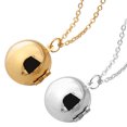 thumbnail image 3 of Fancy Round Ball Fotos Imagen Mensaje Locket Collar Colgante Para Parejas - dorado Sunnimix Colgante redondo del collar de la bola, 3 of 8