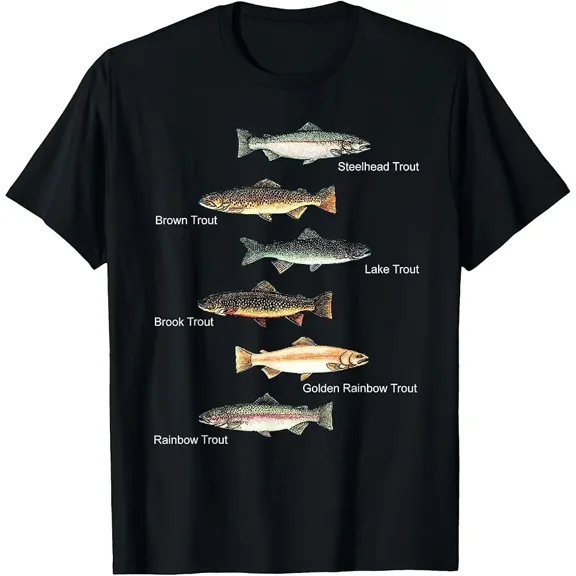 Types of Trout Fish Species Collection Fishing T-Shirt T-Shirt