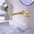 thumbnail image 2 of JERFIT 360° Swivel Modern Wall Mounted Single Handle Bathroom Sink Faucet with Aerator, Brushed Gold Finish, Spot Resistant Brass Construction, 2 of 5
