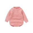 thumbnail image 2 of Aojekbee Baby Sweater Romper Casual Cable Knit Toddler Long Sleeve Jumpsuit for Newborn Girl Boy Cute Clothes, 2 of 10