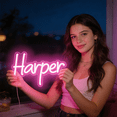 thumbnail image 3 of UPONRAY Single-line Custom Neon Signs, Customizable USB-Powered & Dimmable LED Neon Light, Stylish Wall Decor as Gifts for Bedroom, Home, Bar, Family, Lover, Friend, Cool White, 5 inch/2 Letters, 3 of 8