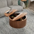 thumbnail image 3 of Round Coffee Tables for Living Room, Lift Top Coffee Table with Storage, Round Wood Center Table, 3 of 7