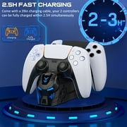 Beboncool PS5 Controller Charger with Cool Mecha Design, Dual Charging Station with LED Indicator for PS5 DualSense Controllers