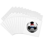 3dRose, Soccer ball with the national flag of the Netherlands on it Dutch Holland, 12 Greeting Cards with envelopes