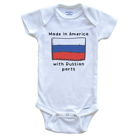 

Made In America With Russian Parts Russia Flag Baby Bodysuit