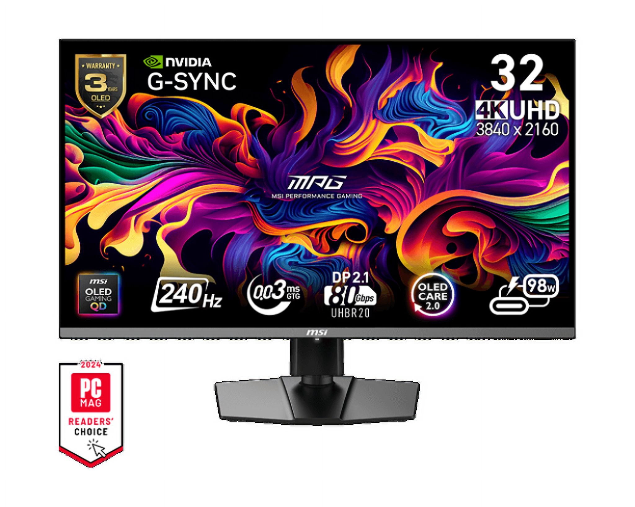 MSI MN MPG 322URX QD-OLED 31.5 QD-OLED 3840x2160 16:9 0.03ms 240Hz 2xHDMI DP
