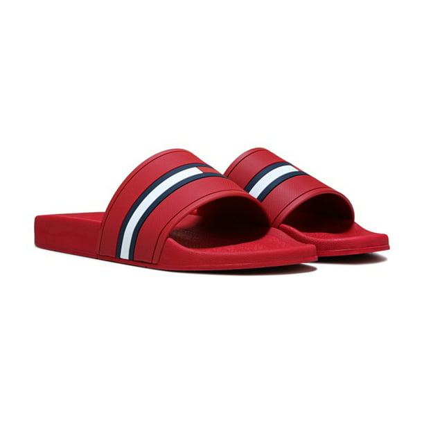 Tommy Hilfiger Men's Ennis Red Multi Slide Rubber Pool Footbed Sandal (9) - Walmart.com