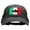 Black, variant on Mexican Flag Sombredo Embroidered Washed Cotton Brass Buckle Cap - Black OSFM