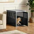 thumbnail image 4 of Bifanuo Dog Crate, Decorative Plastic Kennel with Locking Latch for Small to Medium Breeds, Indoor, Black, 4 of 9
