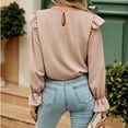 thumbnail image 4 of WIZUTIZ Fall Winter Shirt Women's Casual Sexy Fashion Solid Long Sleeve Tops Women V Neck Pullover Blouse, 4 of 7