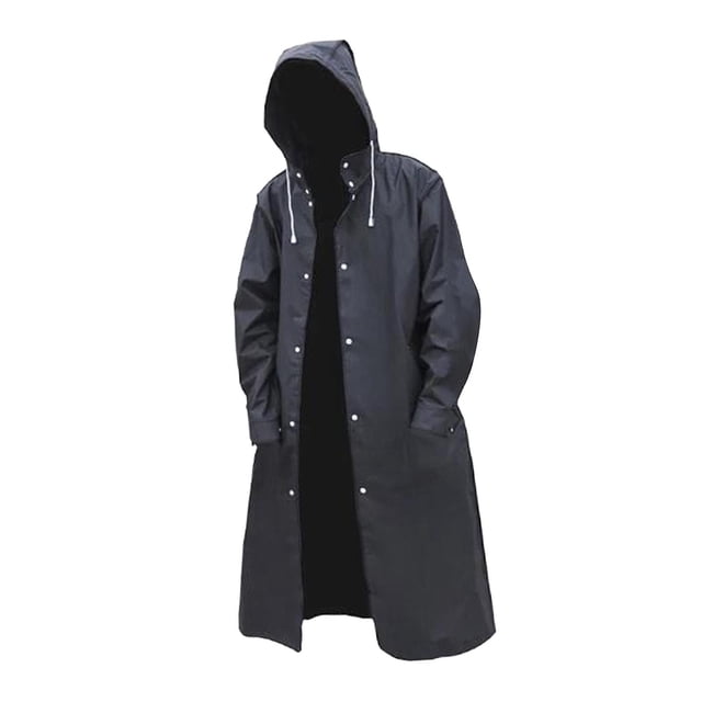 Poncho impermeable reutilizable para senderismo, chaqueta impermeable con capucha y mangas largas. L