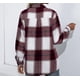 thumbnail image 2 of Camisa a cuadros para mujer, con botones, de mezcla de lana, chaqueta fina, blusa informal de manga larga con bolsillo$Camisa con capucha a cuadros para mujer, blusa a cuadros para mujer,, 2 of 2