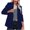 Blue, variant on Hot6sl Womens Blazers for Work Professional Womens Casual Blazer Jacket Long Sleeve Open Front Work Office Blazer Lapel Button Jacket