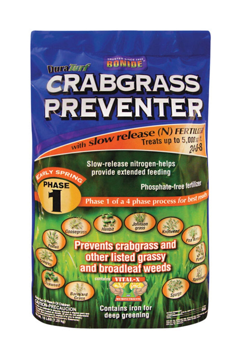 Bonide DuraTurf Crabgrass Preventer 24008 Lawn Fertilizer 5000 sq. ft