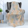 thumbnail image 4 of Abstract Soft Flannel Fleece Throw Blanket, Modern and Soft Toned Geometrical Tiles with Rhombus Forms Illustration, Cozy Plush for Indoor and Outdoor Use, 50" x 60", Multicolor, by Ambesonne, 4 of 5