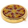 thumbnail image 3 of Gold Geometric Design Circle Folding Compact Pocket Makeup Mirror Double Sided (5x magnification + 1x magnification) in Gift Box for Travel, Birthday, Wedding, 3 of 5