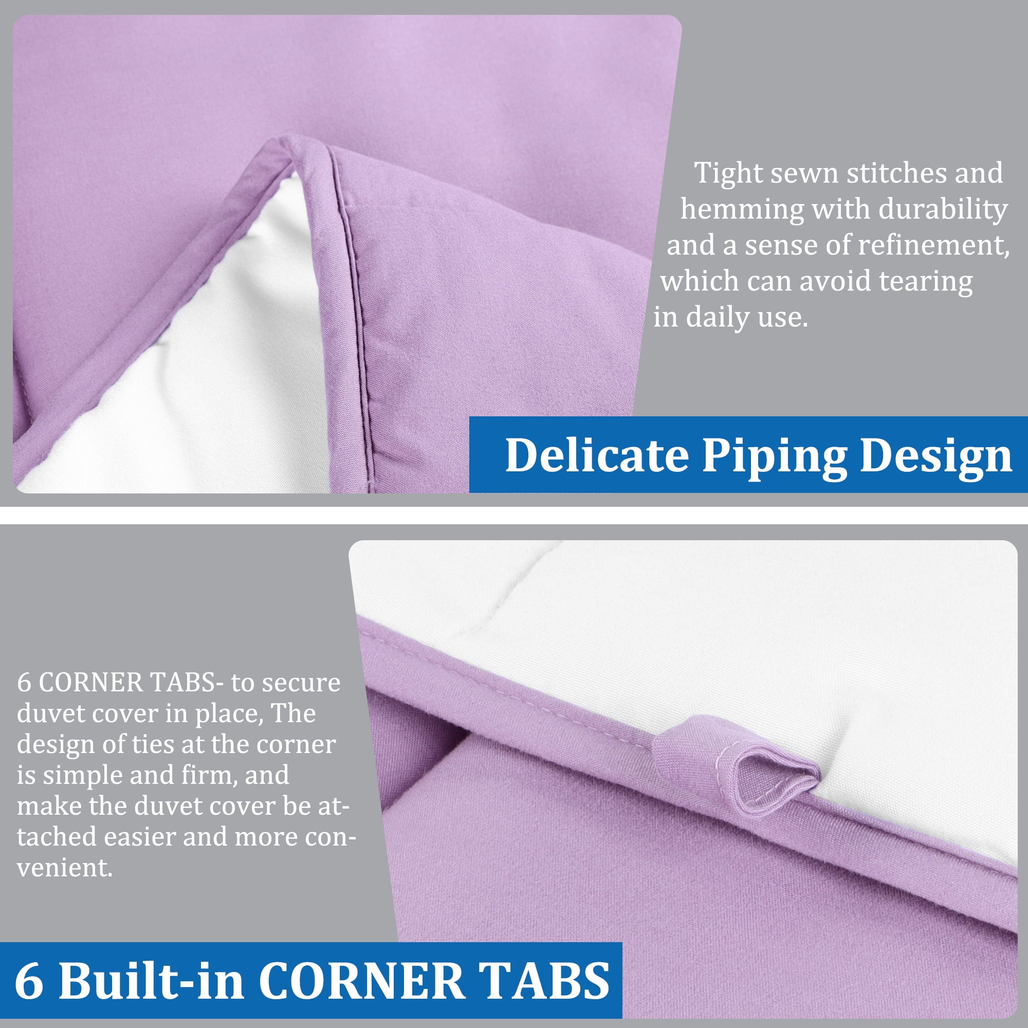 Unique Bargains Quilt Lightweight Down Comforter Light Purple/White Twin