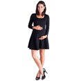 thumbnail image 2 of 24seven Comfort Apparel Practically Perfect Long Sleeve Knee Length Maternity Skater Dre, 2 of 2