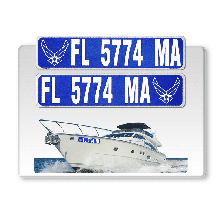 2 Pack Super Reflective Custom Boat Registration Numbers and Letters  Stickers, Set of 2 Custom Boat Stickers Numbers Lettering (4x20),  Waterproof