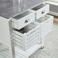 thumbnail image 6 of Kitchen Storage Cabinet, Kitchen Island Cart, Wooden Kitchen Cart with Drawers and Ventilated Bins, Gray White Finish, 30 Inch Spacious Countertop, Multi-Purpose Kitchen Storage Organizer, 6 of 8