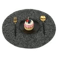 thumbnail image 3 of 15 in Round Woven Vinyl Placemats Set of 4, Modern Non-Slip Insulation Placemat Washable Table Mats for Dining Table, Braided Cotton Place Mats for Kitchen Dining Table Holiday Party – Black, 3 of 7