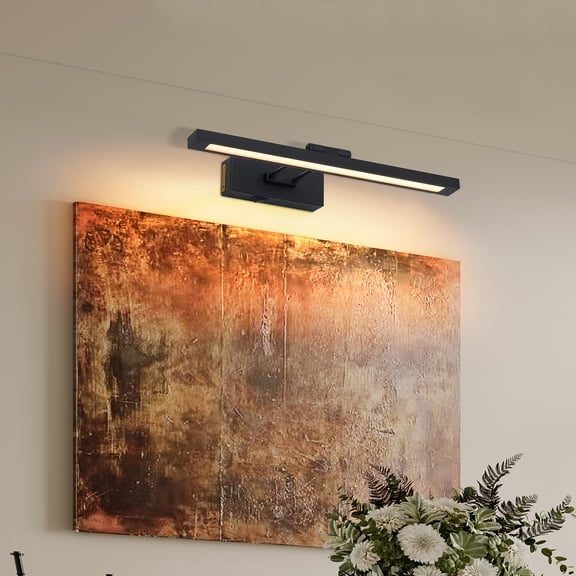 Jopath LED Wall Lamp with Remote, 16in Wall Sconce with Dimmable and Timer, for Portrait, Photo Frame, Mirrort, Vanity Black