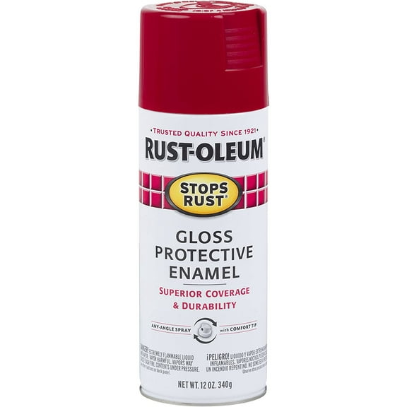 Rust-Oleum Stops Rust Spray Paint Gloss Regal Red - Durable - 2 Pack, Red