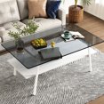 thumbnail image 2 of Tempered Glass Coffee Table with White Legs / Used in Family Living Area / Smooth Edges for Aesthetics, 2 of 6