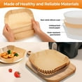 thumbnail image 3 of Disposable Air Fryer Paper Liners: 100PCS 8 Inch Square Liners for Air Fryer, Grease and Water Proof Non Stick Basket Parchment Paper, 3 of 5